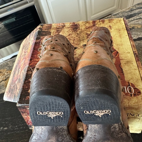 Old Gringo Hosifukami Oryx Tan  Leather Boots with Stud Accents - Picture 13 of 13